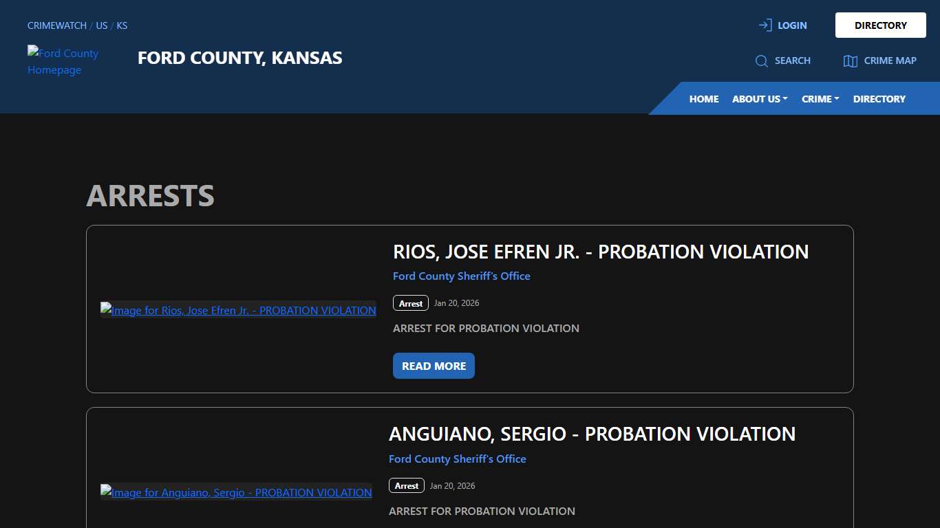Arrests for Ford County, Kansas | CRIMEWATCH
