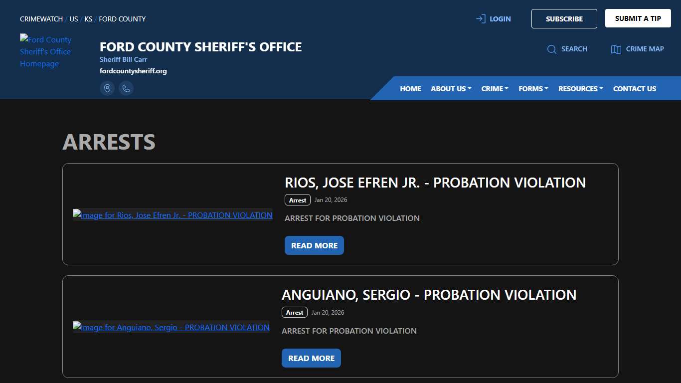 Ford County Sheriff's Office Arrests | CRIMEWATCH